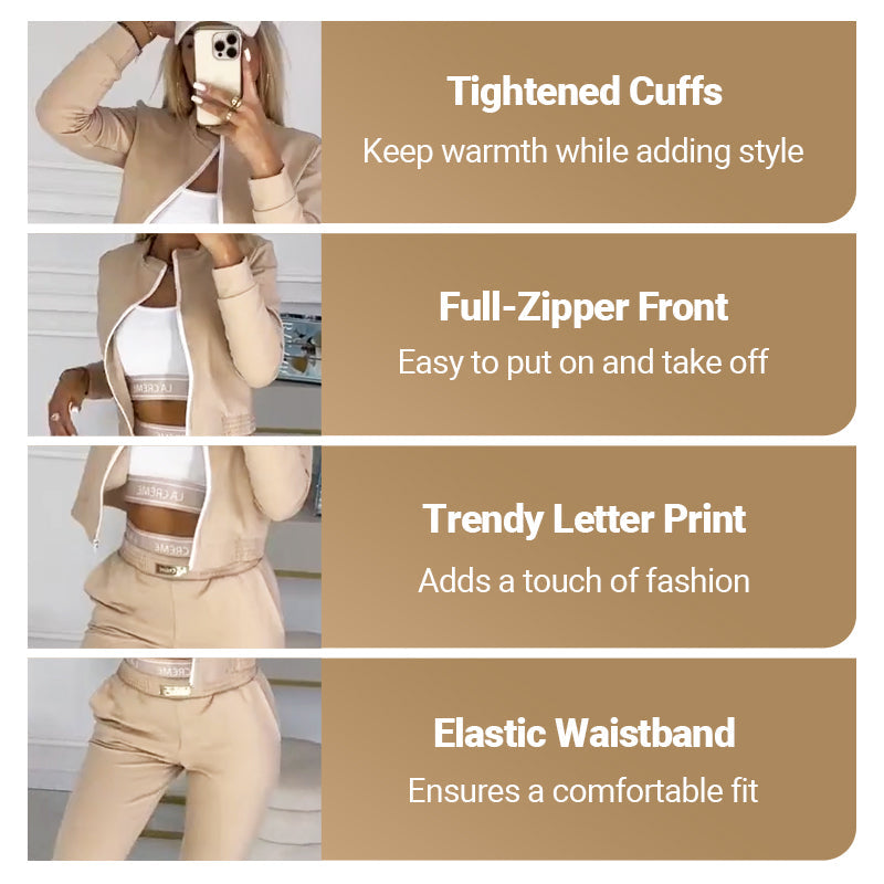 🎉Hot Sale 50% OFF😍Women's 3-Piece Zip-Up Tracksuits (jacket+vest+trousers)