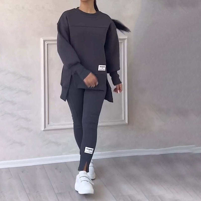 👚 Cozy & Chic: Women’s Casual Sweatshirt & Leggings Set! 🍂🛍️