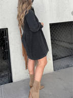 Pre-Sale>>🔥Christmas Sale 49% Off👉2025 New Washed Denim Puff Sleeve Dress (Buy 2 Get 10% OFF)