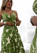 🏖️Summer Hot Sale 49% OFF🌼Women's Casual Resort Print Gathered Tunic Dress