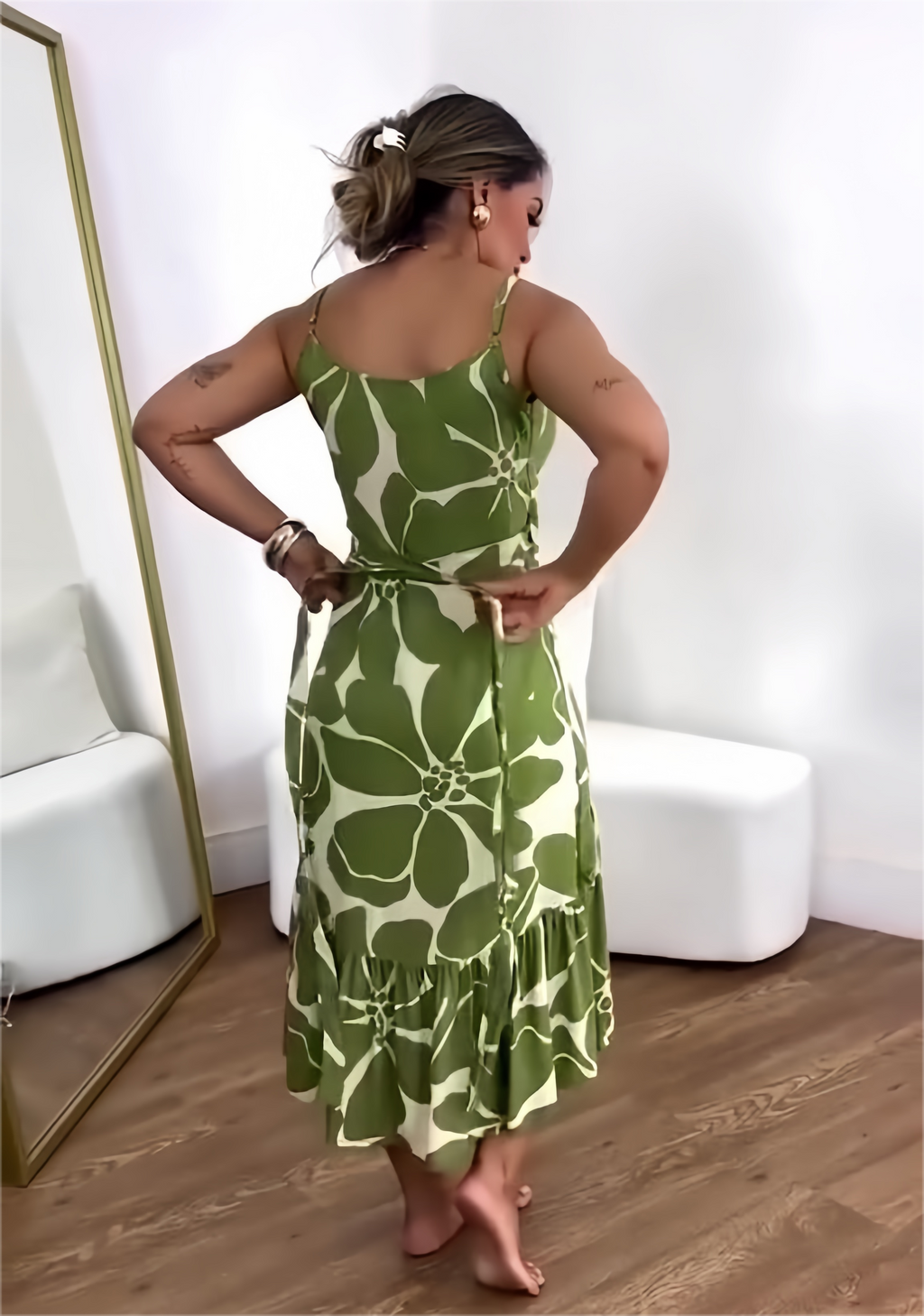 🏖️Summer Hot Sale 49% OFF🌼Women's Casual Resort Print Gathered Tunic Dress