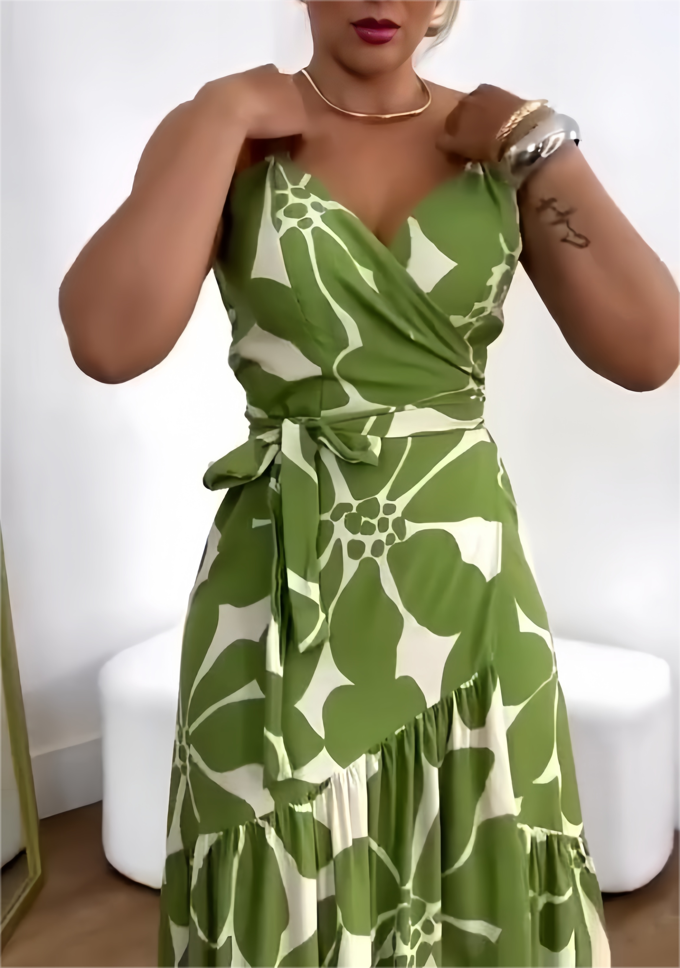 🏖️Summer Hot Sale 49% OFF🌼Women's Casual Resort Print Gathered Tunic Dress