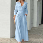 🏖️Summer Hot Sale 49% OFF🌼Elegant two-piece set: long-sleeved top with cuffs and high-waisted pants