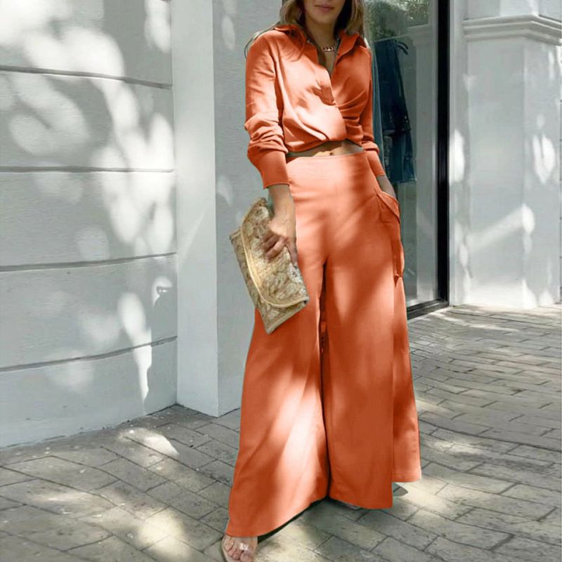 🏖️Summer Hot Sale 49% OFF🌼Elegant two-piece set: long-sleeved top with cuffs and high-waisted pants