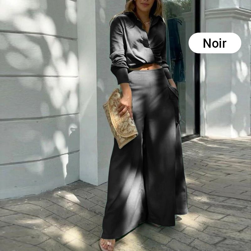 🏖️Summer Hot Sale 49% OFF🌼Elegant two-piece set: long-sleeved top with cuffs and high-waisted pants