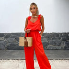 💕Limited Sale 49% OFF💕Women's Sleeveless Wide Leg Jumpsuit