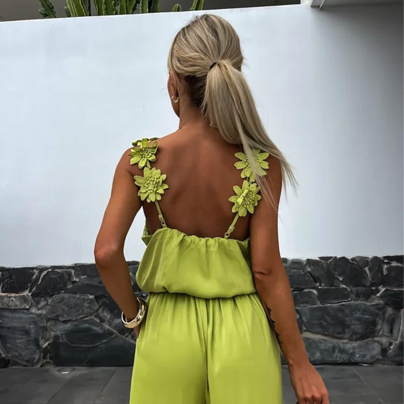 💕Limited Sale 49% OFF💕Women's Sleeveless Wide Leg Jumpsuit