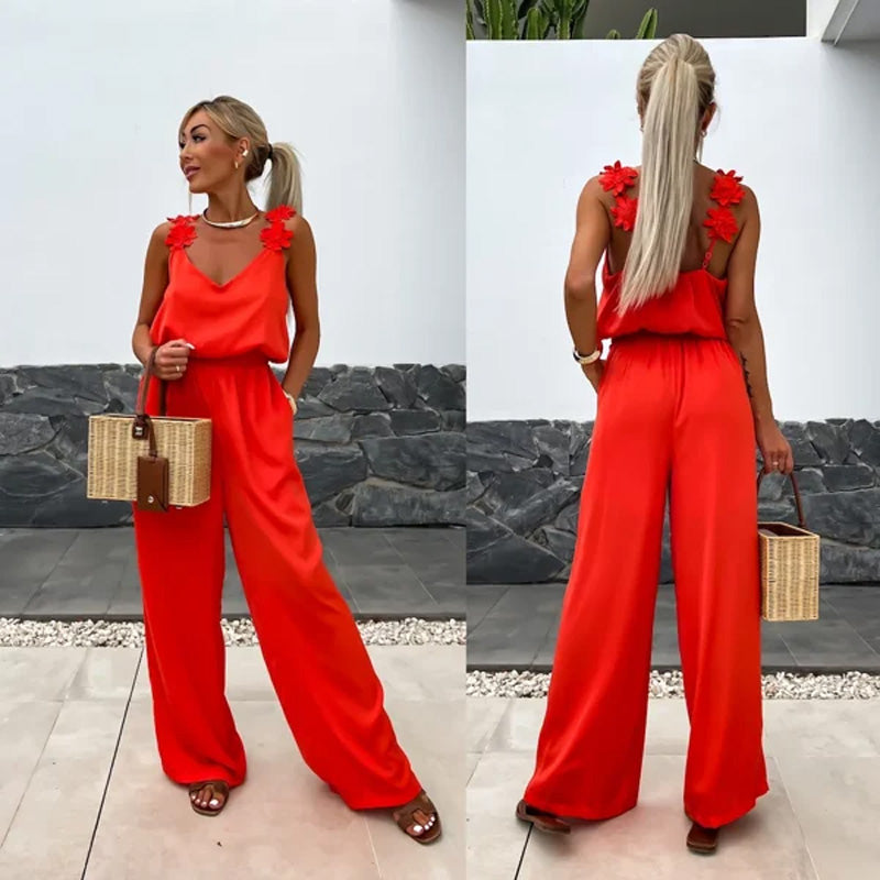 💕Limited Sale 49% OFF💕Women's Sleeveless Wide Leg Jumpsuit