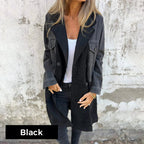 🌸Mid-Length Trench Coat with Denim Jean Stitching