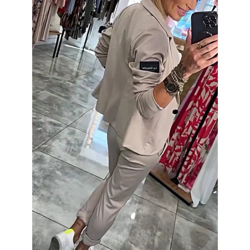 🎉2025 New Products Hot Sale✨Women's Casual Suit Jacket Pants 2-Piece Set