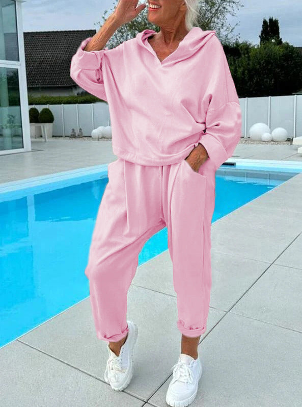 🍂 Limited Time 60% OFF🍂Women's comfytwo-piece hoodie set in plain colours
