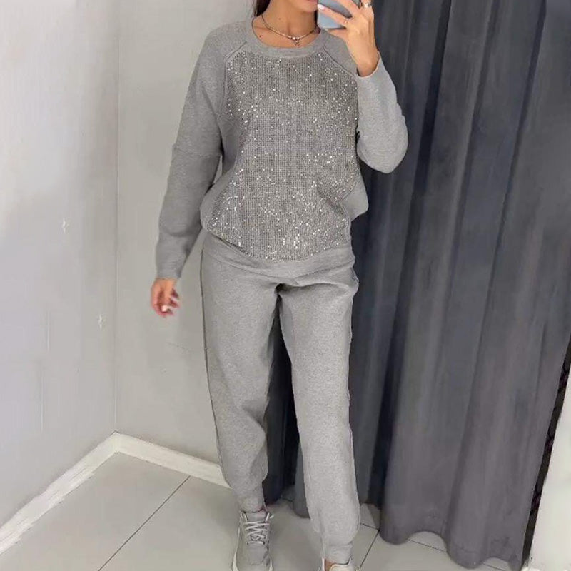 🔥LAST DAY 60% OFF✨Women's Crew Neck Top & Drawstring Pants Set