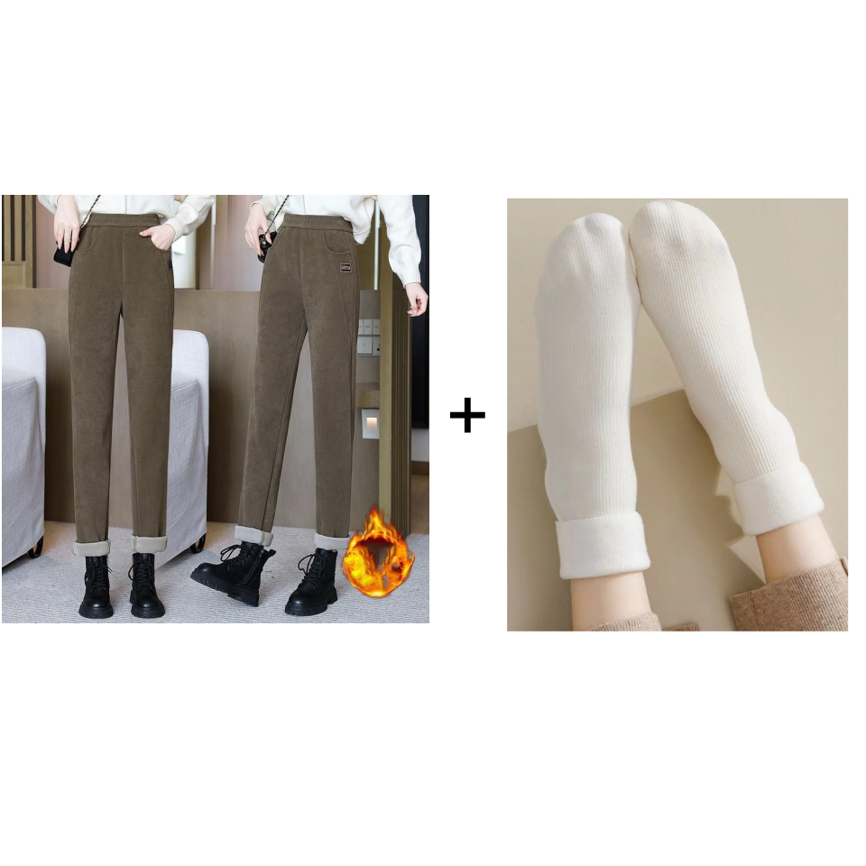⏳Women's High-waist Warm Faux Fleece-lined Pants