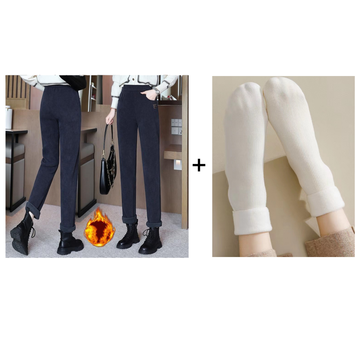 ⏳Women's High-waist Warm Faux Fleece-lined Pants