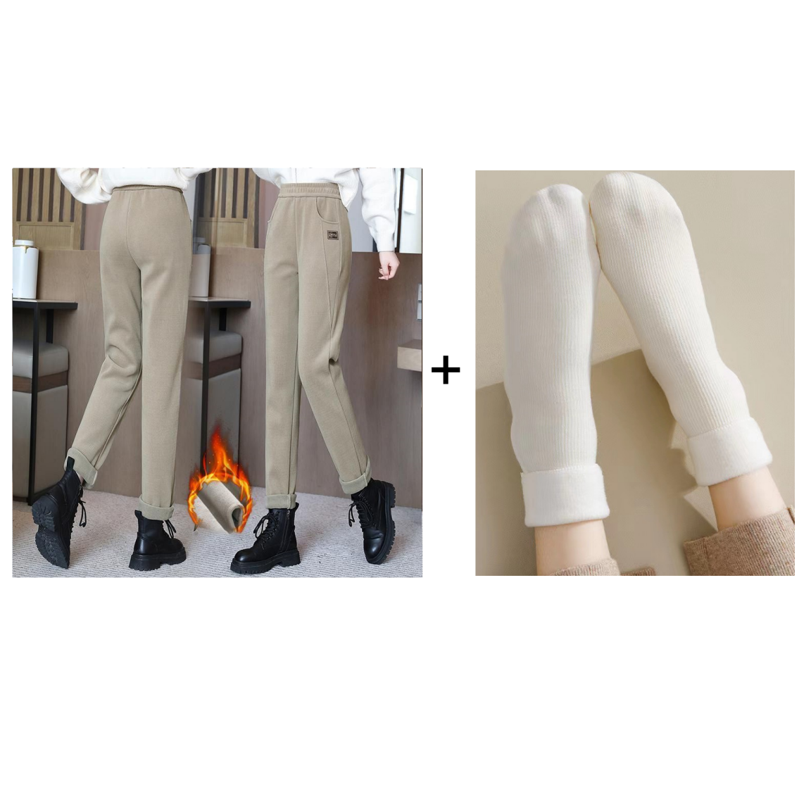 ⏳Women's High-waist Warm Faux Fleece-lined Pants