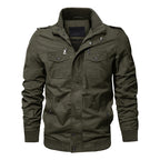 💥Exceptionally high quality-Men's Military Stand Collar Zipper Jacket