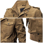 💥Exceptionally high quality-Men's Military Stand Collar Zipper Jacket