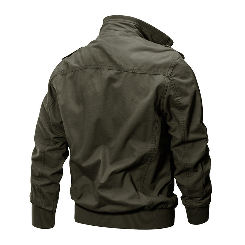 💥Exceptionally high quality-Men's Military Stand Collar Zipper Jacket