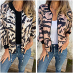 🎉Hot Sale 49% OFF🎉 Women's Fall Zebra Print Zipper Bomber Jacket