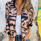 🎉Hot Sale 49% OFF🎉 Women's Fall Zebra Print Zipper Bomber Jacket