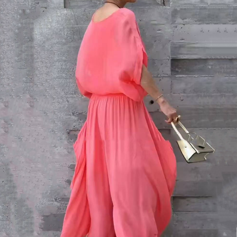 💃 Loose Top & Slit Wide-Leg Pants Chiffon 2-Piece Set✨