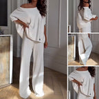 💕Limited Sale 49% OFF💕Women’s Casual One Shoulder Top & Pants Two-Piece Set