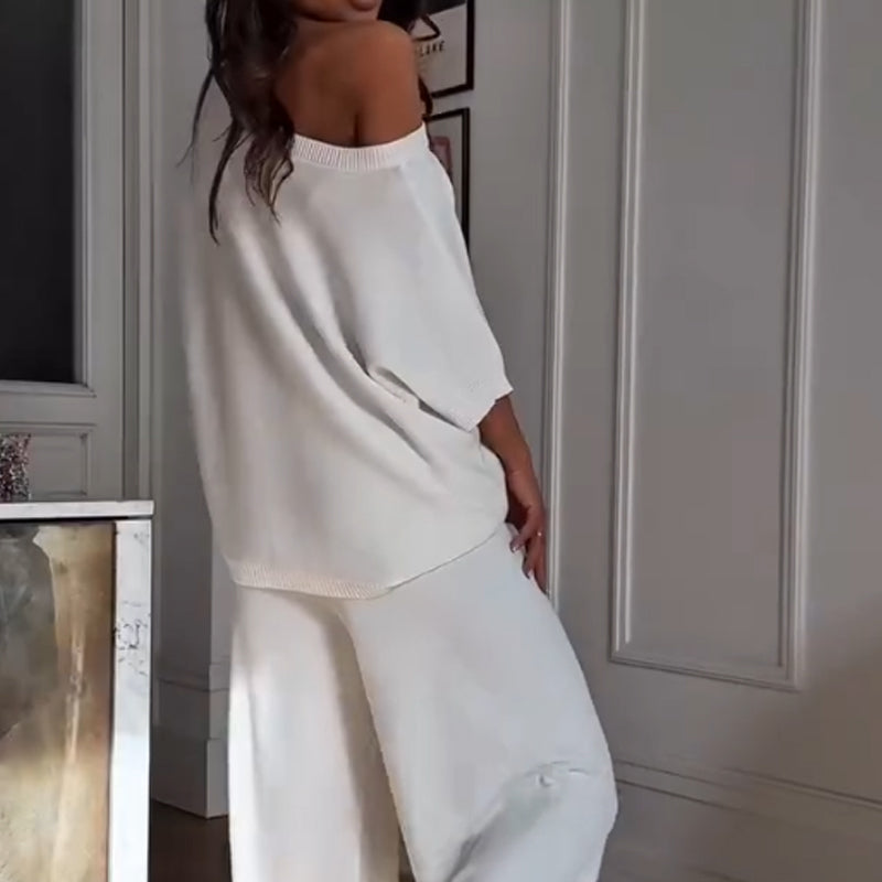 💕Limited Sale 49% OFF💕Women’s Casual One Shoulder Top & Pants Two-Piece Set