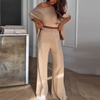 💕Limited Sale 49% OFF💕Women’s Casual One Shoulder Top & Pants Two-Piece Set