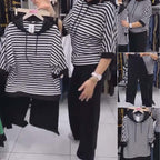 💥HOT SALE 2025💥Women's Striped Top & Solid Pants Set