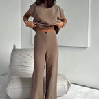 🎉Hot Sale 49% OFF🎉Women’s 2-Piece T-Shirt & Wide Leg Dress Pants Set👗