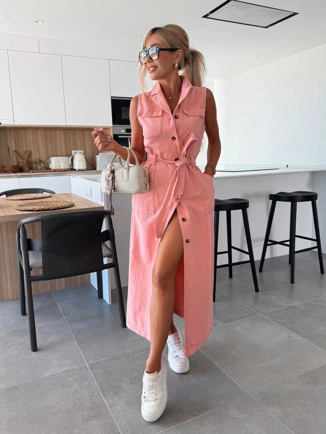 🌺2025 New! 49% OFF Women's Waistband Midi Jeans Dress 💃