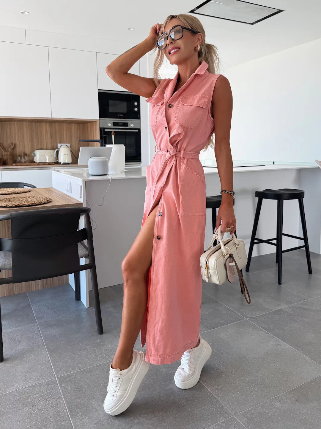 🌺2025 New! 49% OFF Women's Waistband Midi Jeans Dress 💃