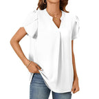 💖HOT SALE 49% OFF💖Women's V-Neck Solid Color Short Sleeve Top
