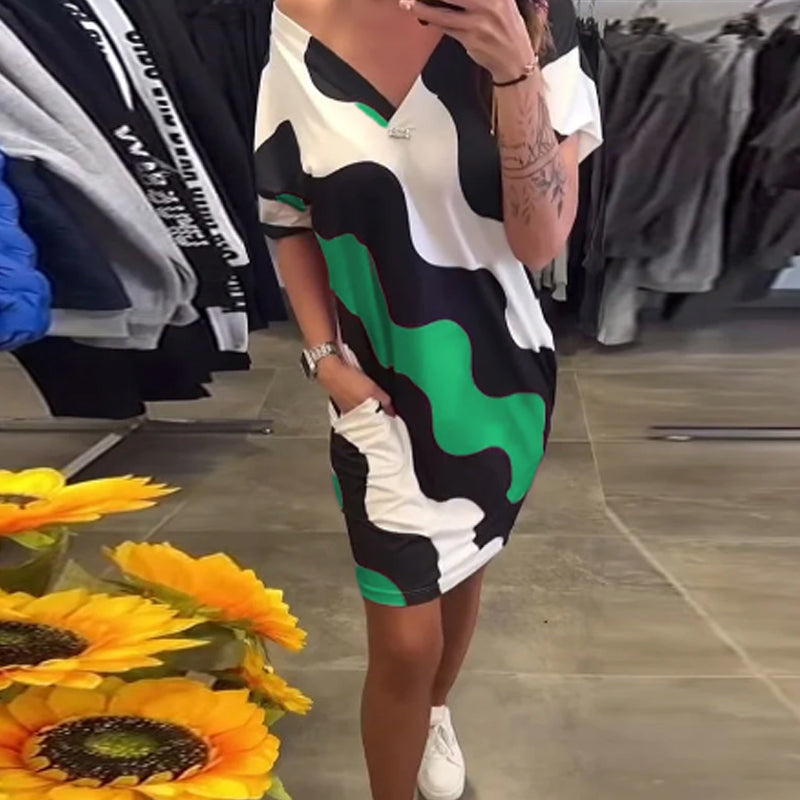 ⏳Time-limited Special🥻Women's V-Neck Short Sleeve Dress👗