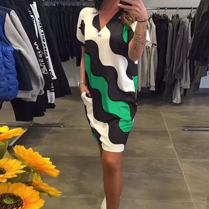 ⏳Time-limited Special🥻Women's V-Neck Short Sleeve Dress👗