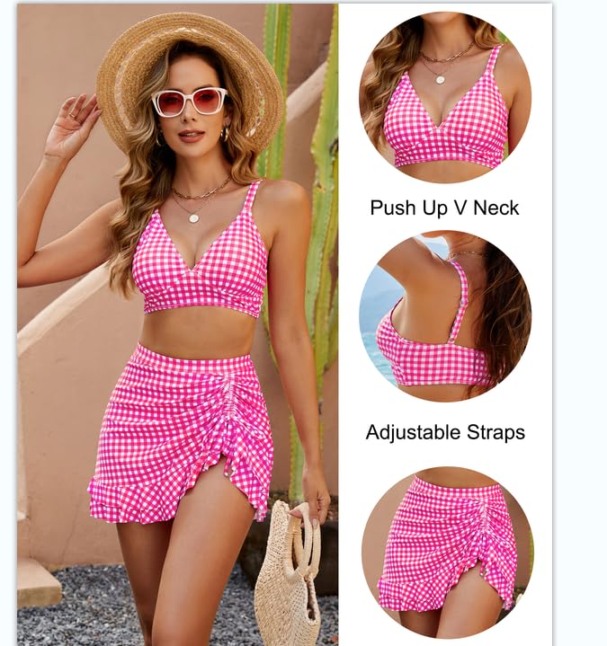 🏝️2025 Summer Hot Sale 49% OFF🌊Gingham High Waisted Tummy Control Bikini Sets👙