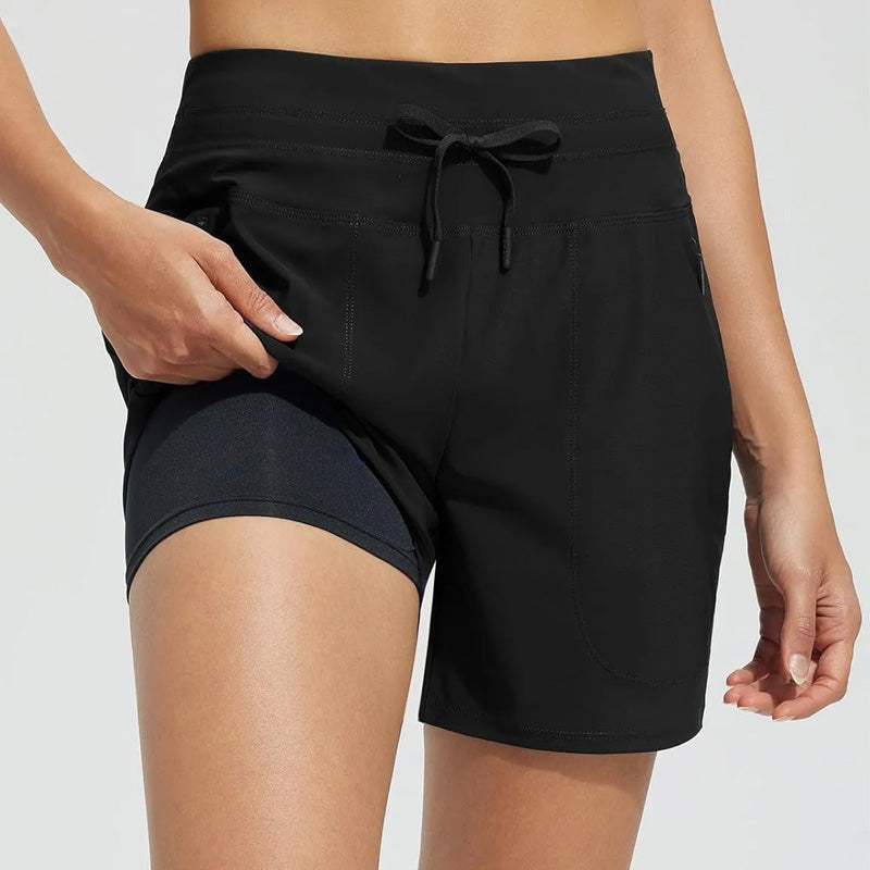 🌞Summer Hot Sale 49% OFF🩳Women's High-Waisted Quick-Dry Swim Shorts