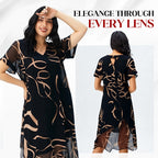 💝✨Flowy V-Neck Printed Long Dress