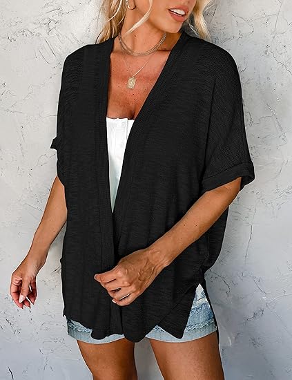 🔥Summer Hot Sale 49％ OFF🏳️‍🌈2025 New Stylish Flowy Short Sleeve Cardigan