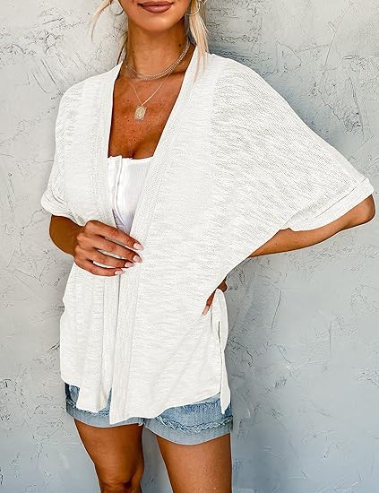 🔥Summer Hot Sale 49％ OFF🏳️‍🌈2025 New Stylish Flowy Short Sleeve Cardigan