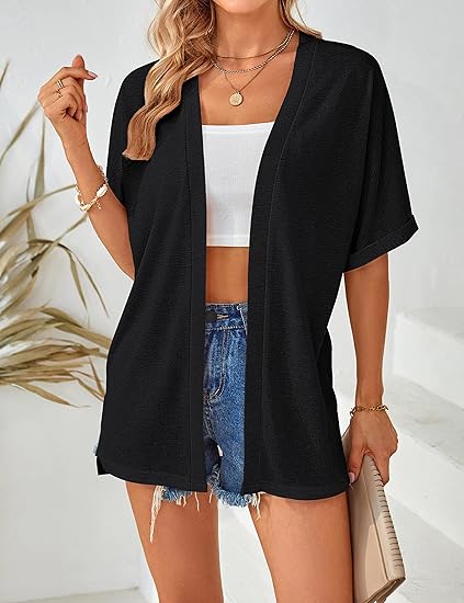 🔥Summer Hot Sale 49％ OFF🏳️‍🌈2025 New Stylish Flowy Short Sleeve Cardigan