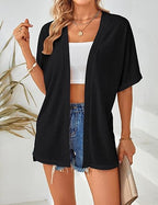 🔥Summer Hot Sale 49％ OFF🏳️‍🌈2025 New Stylish Flowy Short Sleeve Cardigan