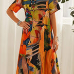 ⏰Limited-time discount🌴Flowing dress in bright tropical colors💯
