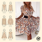 🌸Women's Romantic Floral Print V-Neck Mini Dress