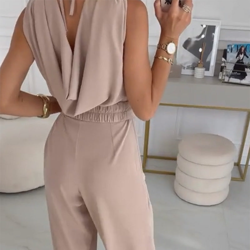 🔥Women's Floral-Embellished Sleeveless Jumpsuit