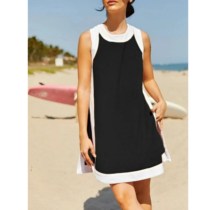 ⏰⏰Hot Sale 49% OFF🔥🎽Women's Casual Color Block Sleeveless Tops Matching Shorts🩳 with Pockets