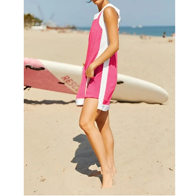 ⏰⏰Hot Sale 49% OFF🔥🎽Women's Casual Color Block Sleeveless Tops Matching Shorts🩳 with Pockets