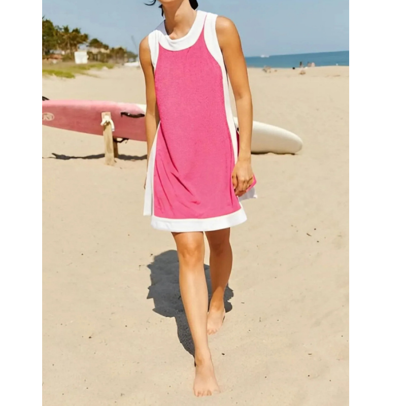 ⏰⏰Hot Sale 49% OFF🔥🎽Women's Casual Color Block Sleeveless Tops Matching Shorts🩳 with Pockets