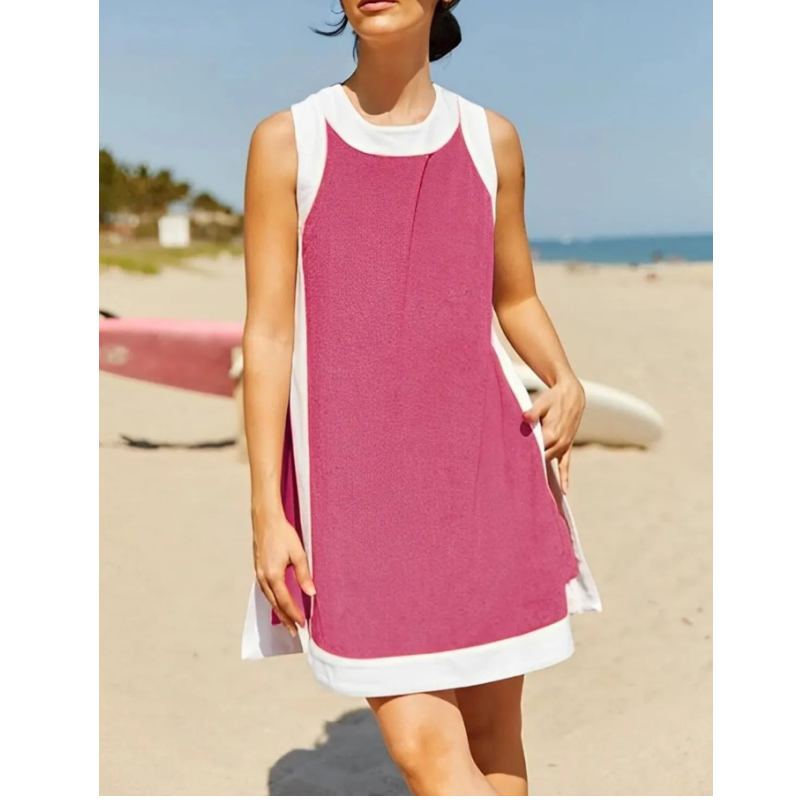 ⏰⏰Hot Sale 49% OFF🔥🎽Women's Casual Color Block Sleeveless Tops Matching Shorts🩳 with Pockets