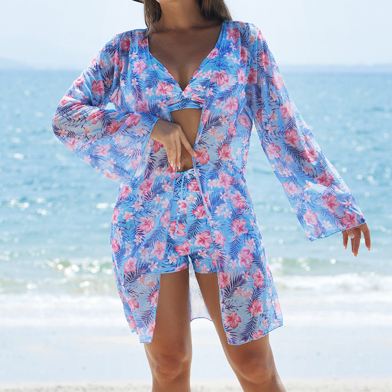 🔥Hot Sale（💥49%OFF）🔥Women's 3-Piece Bikini Set with Cover-Up